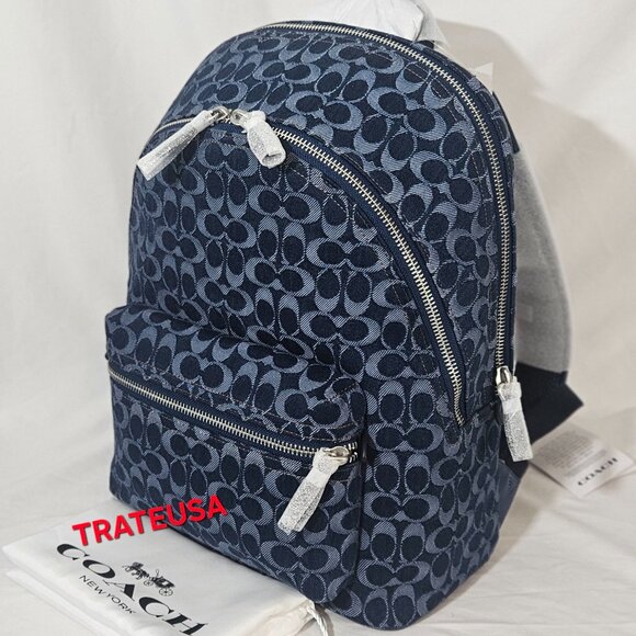 Charter Backpack In Signature Denim - Picture 1 of 16